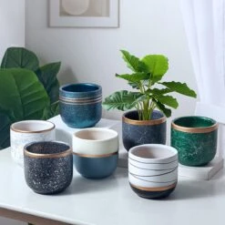 Bloempotten Binnen - Keramiek - Gouden Rand - Bloempot Buiten - Afvoergat 24 Cm - Wit Zwart – Groot 11 Bloempotten Binnen - Keramiek - Gouden Rand - Bloempot Buiten - Afvoergat 24 Cm - Wit Zwart – Groot -Gardena Verkoopwinkel 1200x1200 1416