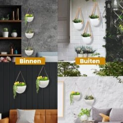 Plantenhanger Keramiek – Set Van 3 – Wit Steen- Hangpot – Hangende Bloempot Plantenpot - 3 Verschillende Koorden - 18 X 11 X 7 Cm 14 Plantenhanger Keramiek – Set Van 3 – Wit Steen- Hangpot – Hangende Bloempot Plantenpot - 3 Verschillende Koorden - 18 X 11 X 7 Cm -Gardena Verkoopwinkel 1200x1200 1472