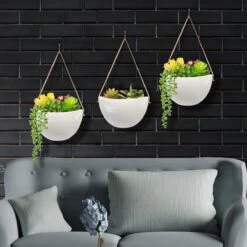 Plantenhanger Keramiek – Set Van 3 – Wit Steen- Hangpot – Hangende Bloempot Plantenpot - 3 Verschillende Koorden - 18 X 11 X 7 Cm 15 Plantenhanger Keramiek – Set Van 3 – Wit Steen- Hangpot – Hangende Bloempot Plantenpot - 3 Verschillende Koorden - 18 X 11 X 7 Cm -Gardena Verkoopwinkel 1200x1200 1473