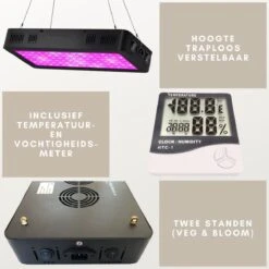A Sunny Day 1000 Watt LED Groeilamp - Kweeklamp - Groei En Bloei - Grow Light - Full Spectrum - 1000 Watt - 100 Dual Chip LEDs -Gardena Verkoopwinkel 1200x1200 239