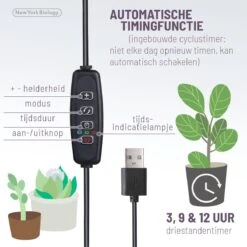 New York Biology™ - Kweeklamp LED Full Spectrum | Groeilamp Voor Planten | 40 Watt | Automatisch Timer Voor 3-9-12 Uur Voor Beste Resultaat -Gardena Verkoopwinkel 1200x1200 247
