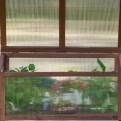 Outsunny Verhoogd Frame Van Hout Koude Kas Kruidenbed Voor Tuin Balkon Bruin Hout Pc-plaat 845-472 -Gardena Verkoopwinkel 1200x1200 336