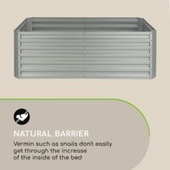 Blumfeldt High Grow Straight Kweekbak - Kweektafel - Moestuinbak 180 X 90 Cm - Werkhoogte 60 Cm - Inhoud 970 L - Staal - Zilver -Gardena Verkoopwinkel 1200x1200 350