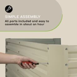 Blumfeldt High Grow Straight Kweekbak - Kweektafel - Moestuinbak 180 X 90 Cm - Werkhoogte 60 Cm - Inhoud 970 L - Staal - Zilver -Gardena Verkoopwinkel 1200x1200 356