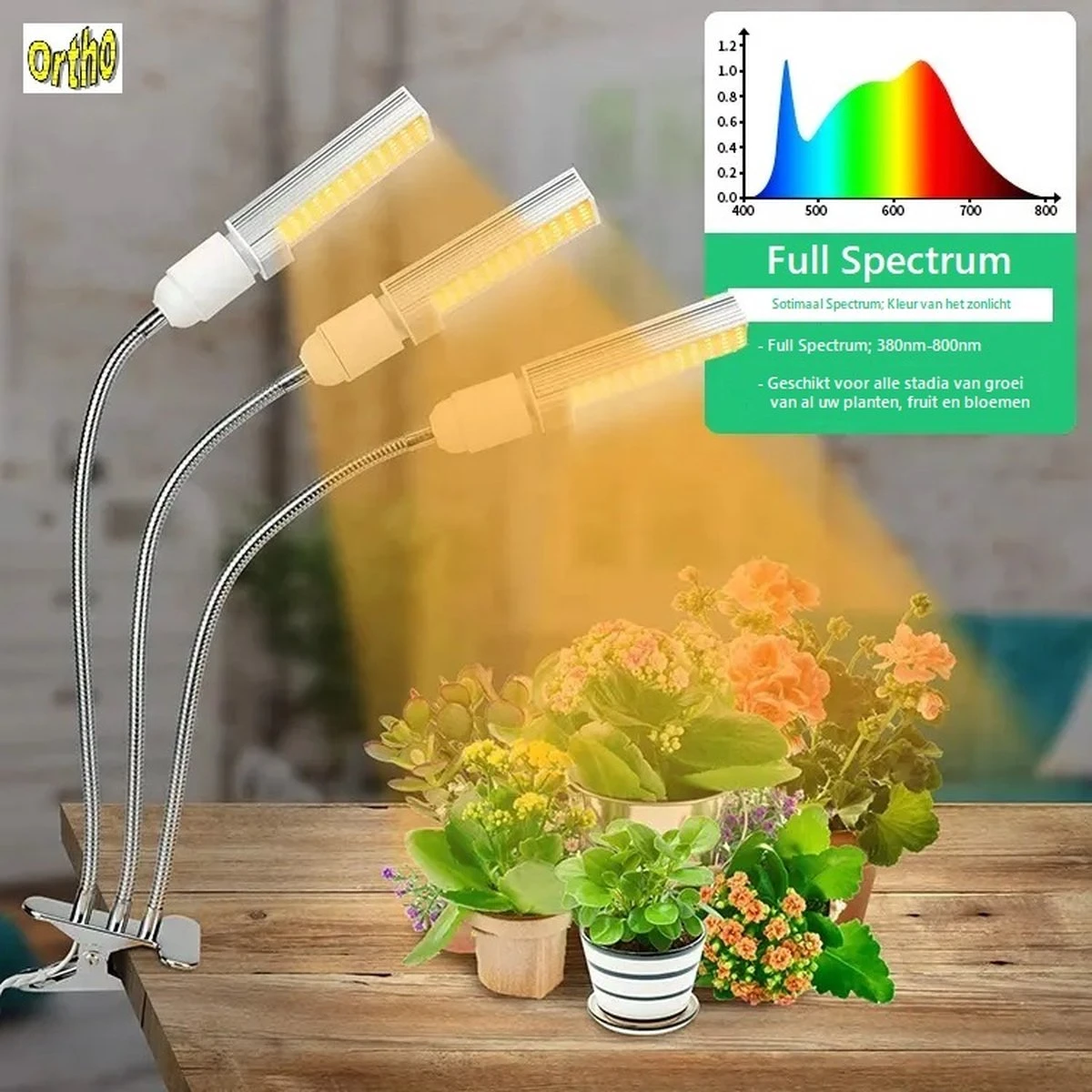 Ortho® - LED Groeilamp - Wit Licht - Bloeilamp - Kweeklamp - Full Spectrum - Grow Light - Groei Lamp (met 3 Lampen) Met Flexibele Lamphouder - Hoge Lichtintensiteit - Klem Spotje - 3x 9 Ortho® - LED Groeilamp - Wit Licht - Bloeilamp - Kweeklamp - Full Spectrum - Grow Light - Groei Lamp (met 3 Lampen) Met Flexibele Lamphouder - Hoge Lichtintensiteit - Klem Spotje - 3x - Afbeelding 7