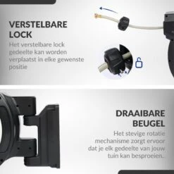 Buxibo - Wandslangenbox 20 Meter + 2 Meter - Tuinslang Met Haspel - 9 Sproei Standen - Slangenhouder 180° Draaibaar - Tuinslanghaspel Zwart+ Gratis Sproeier - Zwart -Gardena Verkoopwinkel 1200x1200 775