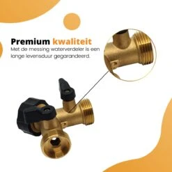 Horvitus Waterverdeler 2 Weg - Y Stuk Kraan Splitter - Voor Europese Kranen - Messing -Gardena Verkoopwinkel 1200x1200 905