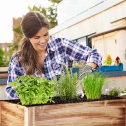 Relaxdays Moestuinbak Gevlamd Hout - Kruidentuin - Moestuintafel - Kweektafel Op Poten -Gardena Verkoopwinkel 1200x1200 94