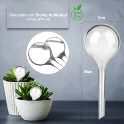 Waterdruppelaar Set Van 12 Stuks - Waterdruppelaar Voor Planten - Watergeefsysteem - Waterbol Irrigatiesysteem - Automatisch Druppelsysteem Voor Kamerplanten & Tuin - Watergever - Transparant - 15cm -Gardena Verkoopwinkel 1200x1200 941