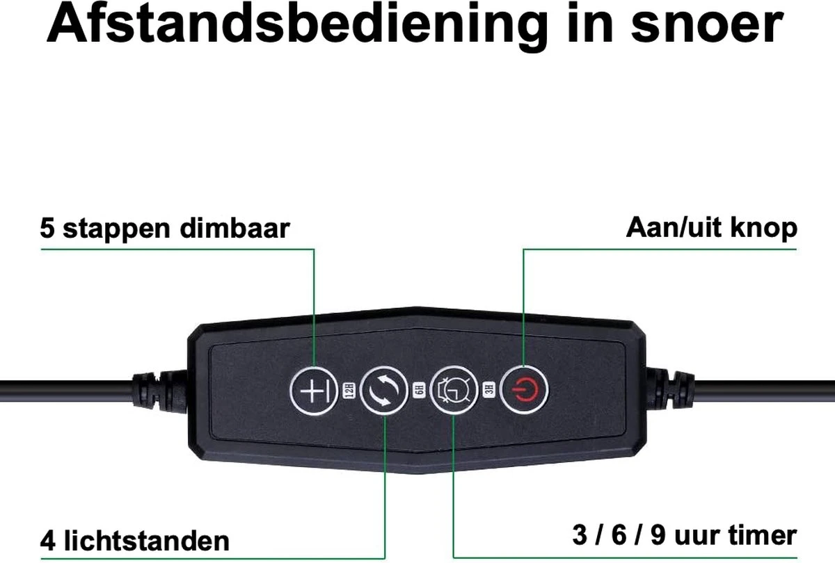 A Sunny Day Kweeklamp LED Wit Licht Inclusief Statief En USB Voeding - 160 Cm - Groeilamp Voor Planten - Zonlicht Lamp - Bloei Planten - Grow Light - 40 Watt - Automatisch Timer Voor 3-9-12 Uur 7 A Sunny Day Kweeklamp LED Wit Licht Inclusief Statief En USB Voeding - 160 Cm - Groeilamp Voor Planten - Zonlicht Lamp - Bloei Planten - Grow Light - 40 Watt - Automatisch Timer Voor 3-9-12 Uur - Afbeelding 5