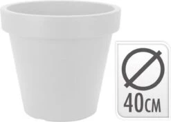 Relaxwonen - Bloempot Classic 40 Cm Kunststof Wit -Gardena Verkoopwinkel 1200x860