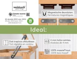 Needs&wants® Mini Serre Compact Winterbestendig - Koude Kas Met Houten Frame Voor Balkon Tuin Binnen - Verhoogd Bed - Draagbare Tuinserre Broeikas - 58x43x76 Cm - Polycarbonaat -Gardena Verkoopwinkel 1200x922 2