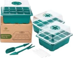 3 Pack LeafImpact Kweekbak - Complete Kweekset - Kweektafel - Verstelbare Ventilatie - Kweekbakken Moestuin