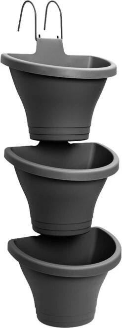 Elho Corsica Vertical Forest 24 - Bloempot Voor Balkonbuiten - Ø 26.7 X H 29.7 Cm - Zwart/Antraciet -Gardena Verkoopwinkel 448x1200 1