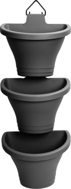 Elho Corsica Vertical Forest 24 - Bloempot Voor Balkonbuiten - Ø 26.7 X H 29.7 Cm - Zwart/Antraciet -Gardena Verkoopwinkel 452x1200 1