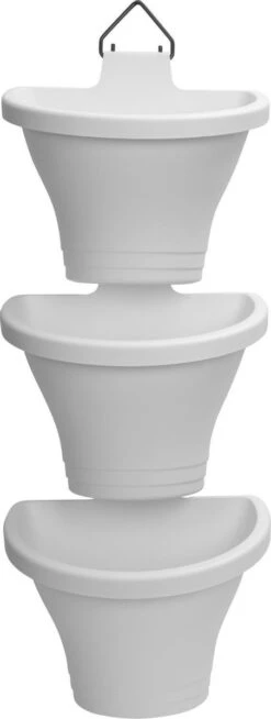 Elho Corsica Vertical Forest 24 - Bloempot Voor Balkonbuiten - Ø 26.7 X H 29.7 Cm - Wit/Wit -Gardena Verkoopwinkel 453x1200 1