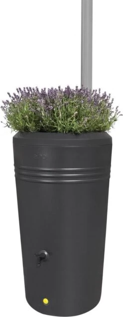 Elho Green Basics Regenton - Regenton - Living Black - Buiten - 200 Liter -Gardena Verkoopwinkel 466x1200 1