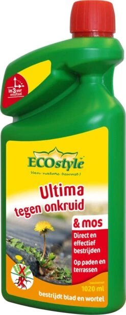 ECOstyle Ultima Onkruid & Mos Concentraat Afbreekbare Onkruidverdelger - Paden En Terrassen - Bestrijdt Het Blad En De Wortels - 1020 ML -Gardena Verkoopwinkel 483x1200 2