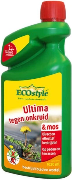 ECOstyle Ultima Onkruid & Mos Concentraat Afbreekbare Onkruidverdelger - Paden En Terrassen - Bestrijdt Het Blad En De Wortels - 1020 ML -Gardena Verkoopwinkel 485x1200