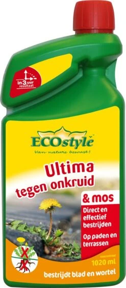 ECOstyle Ultima Onkruid & Mos Concentraat Afbreekbare Onkruidverdelger - Paden En Terrassen - Bestrijdt Het Blad En De Wortels - 1020 ML