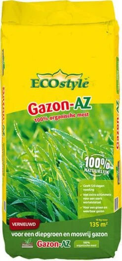 ECOstyle Gazon AZ Organische Gazonmest – Voor Diepgroen En Sterk Gazon – Geeft Tot 120 Dagen Voeding – Werkt Tegen Mos - 30 M² - 2 KG -Gardena Verkoopwinkel 562x1200