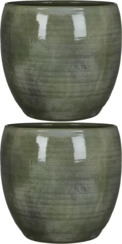 Mica Decorations Lester Bloempot - H31 X Ø33 Cm - Terracotta - Groen -Gardena Verkoopwinkel 602x1200