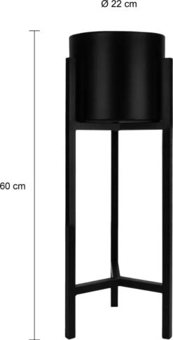 QUVIO Plantenstandaard Binnen - Inclusief Pot - Staande Plantenbak - Metaal - Bloempot - 22 X 22 X 60 Cm - Zwart -Gardena Verkoopwinkel 611x1200 3