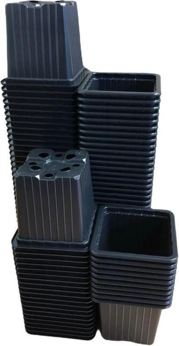 Kweekpot Zwart - 7x7x6cm (100 Stuks) 3 Kweekpot Zwart - 7x7x6cm (100 Stuks)