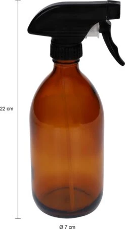 QUVIO Sprayfles - Spuitfles - Plantenspuit - Schoonmaak Spuit - Huishoudspray - Leeg/Hervulbaar - Kamerspray - Allesreiniger - Glazen Sprayflacon - Waterspuit - Kappersspuit - 500 Ml - Glas - Bruin - Zwart -Gardena Verkoopwinkel 656x1200