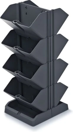 Prosperplast Verticale Kruidentuin Kunststof - Staand/hangend - Modulair - Antraciet Grijs - L 20 X B 11 X H 48 Cm - Incl. Kruidenschaar -Gardena Verkoopwinkel 667x1200