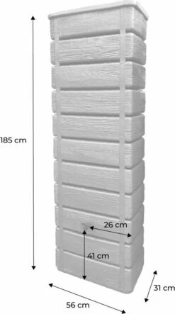 Regenton Muurtank, Grandval 300L, Antraciet Kunststof, Imitatiehout, Met Gootaansluitset Inbegrepen -Gardena Verkoopwinkel 669x1200