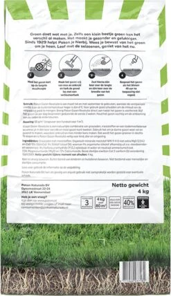 Pokon Gazon Revolutie - 4kg - Gazonmest / Graszaad / Bodemverbeteraar - Geschikt Voor 80m² - Binnen 15 Dagen Resultaat -Gardena Verkoopwinkel 693x1200