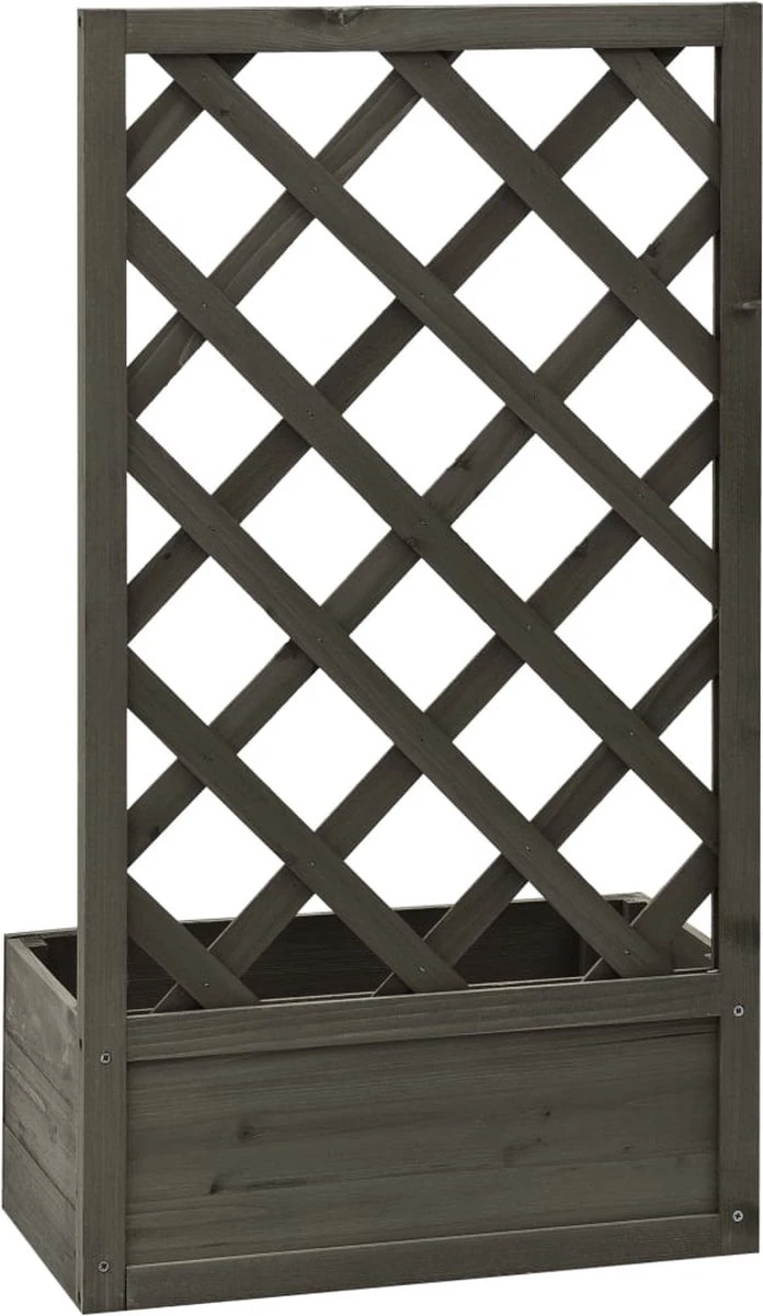 VidaXL Latwerkplantenbak 50x25x90 Cm Massief Vurenhout Grijs 6 VidaXL Latwerkplantenbak 50x25x90 Cm Massief Vurenhout Grijs - Afbeelding 4