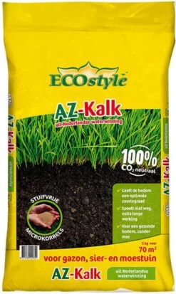 ECOstyle AZ Kalk Micro Korrel – Voor Gazon, Sier- En Moestuin - Corrigeert Zuurgraad Direct En Langdurig - Werkt Tegen Mos - CO2-Neutraal – 135 M² - 10 KG -Gardena Verkoopwinkel 717x1200 3