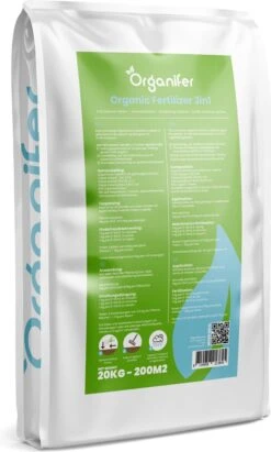 Koemestkorrels 3in1 (20Kg Voor 200m2) Allround Organische Meststof - Direct Opneembare Voeding - Langdurige Werking > 120 Dagen - Geurloos - Verbeterd Bodem - Lavameel Toevoeging - Versterkt Gras En Planten - Organifer