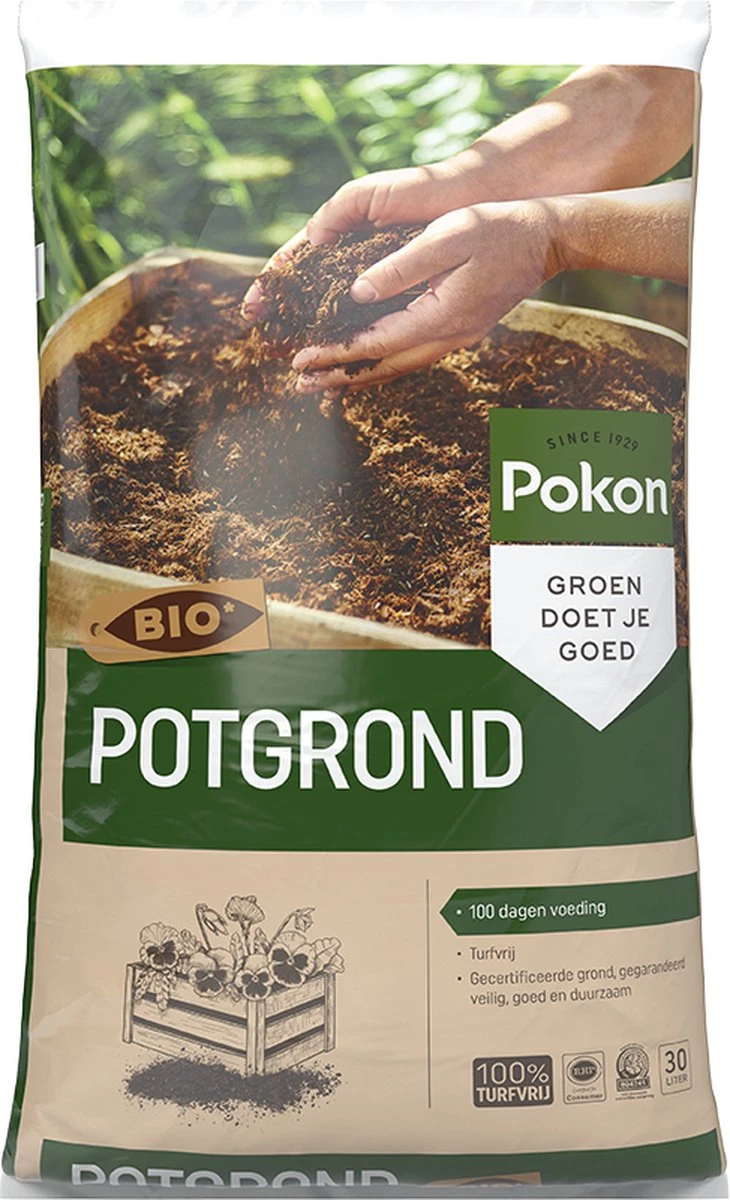 Pokon Bio Turfvrije Potgrond - 30l - Voor Binnen En Buiten - 100 Dagen Voeding - Potgrond Universeel 4 Pokon Bio Turfvrije Potgrond - 30l - Voor Binnen En Buiten - 100 Dagen Voeding - Potgrond Universeel - Afbeelding 2