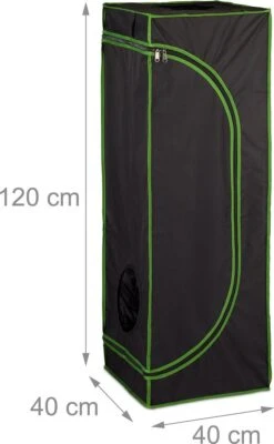 Relaxdays Growtent Binnen - Kweektent In Huis - Growbox - Planten Kweken - Groen/zwart - 40 X 40 X 120 Cm -Gardena Verkoopwinkel 741x1200