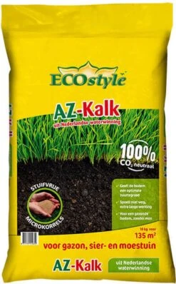 ECOstyle AZ Kalk Micro Korrel – Voor Gazon, Sier- En Moestuin - Corrigeert Zuurgraad Direct En Langdurig - Werkt Tegen Mos - CO2-Neutraal – 30 M² - 2 KG -Gardena Verkoopwinkel 745x1200 1