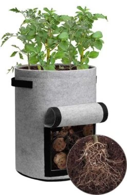 Merkloos Kweekzakken - 4 Stuks - Hangsysteem - Kweekzakken Voor Groente En Kruiden - Plantenzak - Moestuinzak -Gardena Verkoopwinkel 780x1200 1