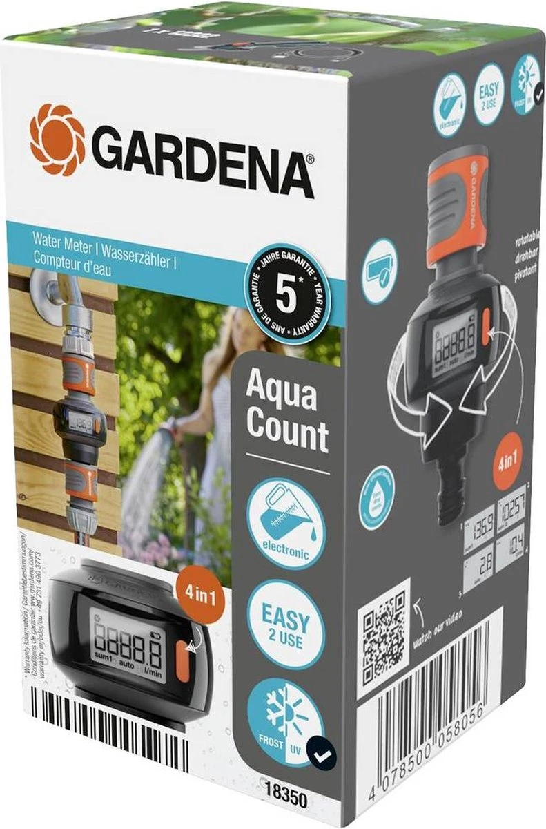 GARDENA AquaCount 18350-20 Watermeter Werkt Op Batterijen 4 GARDENA AquaCount 18350-20 Watermeter Werkt Op Batterijen - Afbeelding 2