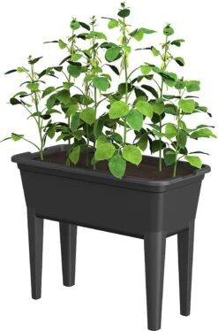 WDMT™ Extra Grote Kweekbak 50L | 76 X 37 X 60 Cm | Kweektafel | Mini Tuin | Verhoogde Kweekbak | Kweektuin | Kweekbak | Zwart -Gardena Verkoopwinkel 792x1200