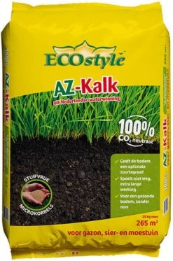 ECOstyle AZ Kalk Micro Korrel – Voor Gazon, Sier- En Moestuin - Corrigeert Zuurgraad Direct En Langdurig - Werkt Tegen Mos - CO2-Neutraal – 30 M² - 2 KG -Gardena Verkoopwinkel 794x1200 1