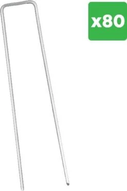 YUGN 80 Gronddoekpennen - Gegalvaniseerd Anti Roest Grondpennen - Makkelijke Bevestiging Door Scherpe Punten - O.a. Voor Worteldoek Gronddoek Kunstgras Of Haring Voor Kampeertenten - 15.5x2.5x0.3CM - Vaderdag Cadeau