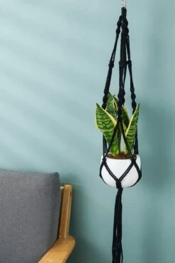 4 Stuks Zwarte Macrame Plantenhangers - Boho Handgeweven Katoen Hangpot Voor Binnen/Buiten - Hangende Bloempot Met Kralen - Macramé Touw/Koord Hangplant Houder - Bohemian Wandhanger Decoratie - Plant Hanger - Verticale Tuin Bloempothouder Planthanger -Gardena Verkoopwinkel 800x1200 135