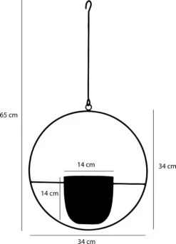 Mica Decorations Dexter Bloempot Hangend - L34 X B14 X H65 Cm - Zwart -Gardena Verkoopwinkel 863x1200