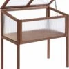 Outsunny Verhoogd Frame Van Hout Koude Kas Kruidenbed Voor Tuin Balkon Bruin Hout Pc-plaat 845-472 -Gardena Verkoopwinkel 892x1200