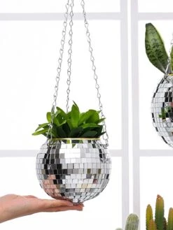 Discobal Hangplant - Bloempot - Hangplant - Disco - Discobal - Spiegel - Zilver - Hangpot - Glitter - Planten In Bak - Hangend - Staand -Gardena Verkoopwinkel 901x1200 5