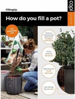 Capi Europe - Bloempot Bol Rib NL - 35x34 - Zwart - Voor Binnen En Buiten - KBLR932 -Gardena Verkoopwinkel 903x1200