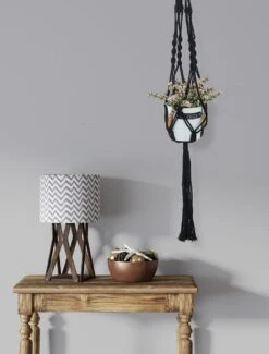 4 Stuks Zwarte Macrame Plantenhangers - Boho Handgeweven Katoen Hangpot Voor Binnen/Buiten - Hangende Bloempot Met Kralen - Macramé Touw/Koord Hangplant Houder - Bohemian Wandhanger Decoratie - Plant Hanger - Verticale Tuin Bloempothouder Planthanger -Gardena Verkoopwinkel 912x1200 2