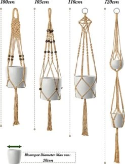 4 Stuks Luxe Jute Plantenhangers - Boho Handgeweven Katoen Hangpot Voor Binnen/Buiten - Hangende Bloempot Met Kralen - Macramé Touw/Koord Hangplant Houder - Bohemian Wandhanger Decoratie - Plant Hanger - Verticale Tuin Bloempothouder Planthanger 17 4 Stuks Luxe Jute Plantenhangers - Boho Handgeweven Katoen Hangpot Voor Binnen/Buiten - Hangende Bloempot Met Kralen - Macramé Touw/Koord Hangplant Houder - Bohemian Wandhanger Decoratie - Plant Hanger - Verticale Tuin Bloempothouder Planthanger -Gardena Verkoopwinkel 913x1200 2